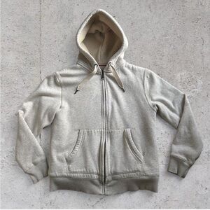 Y2K Old Navy Women's Thick Sherpa Lined Hoodie Size Small Light Heather Layering